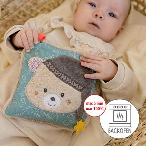 Produktbild für Wärmekissen Fehn Bär, 16 x 16 cm, mit Kirschkernen