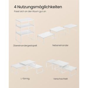 Produktbild für Küchenregal Songmics KCS220W01, weiß, 3er Set