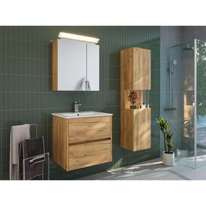 Produktbild für Badmöbel-Set Posseik Limes 60, eiche gold, 3-teilig