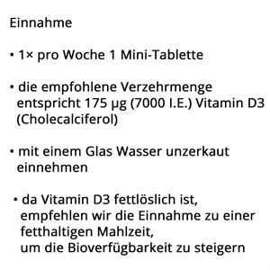 Produktbild für Vitamin-D natural-elements Wochendepot, 180 Tabletten