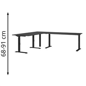 Produktbild für Schreibtisch Germania Mailand, graphit / schwarz
