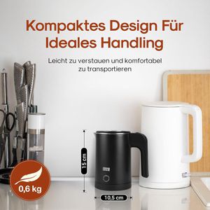 Produktbild für Wasserkocher LEBENLANG Reisekocher, schwarz