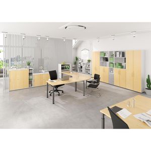 Produktbild für Schreibtisch Hammerbacher Y-Serie asteiche/silber