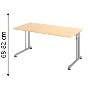 Produktbild für Schreibtisch Hammerbacher Z-Serie, ahorn / silber
