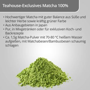Produktbild für Matcha Teahouse-Exclusives 100%, Grünteepulver