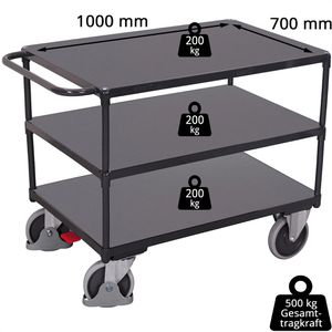 Produktbild für Tischwagen VARIOfit sw-700.600/AG, Metall &amp; Holz