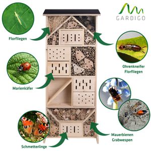 Produktbild für Insektenhotel Gardigo XXL, mit Standfüßen, aus Holz
