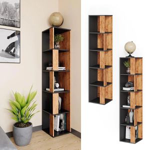 Produktbild für Bücherregal Vicco Lio, anthrazit / eiche