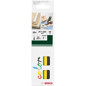 Bosch Heißklebesticks Schmelzkleber Color, farbig, Ø 7mm, Länge 150mm, 10 Sticks