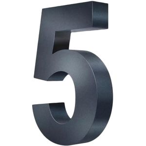 Hausnummer Metzler 3D, anthrazit aus Edelstahl