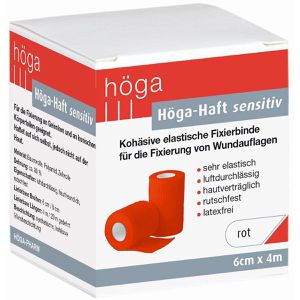 Produktbild für Fixierbinden Höga Haft sensitiv, rot