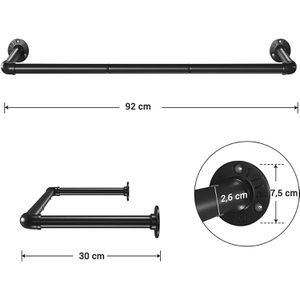 Produktbild für Wandgarderobe Songmics HSR67BK02, Metall