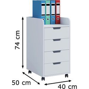 Produktbild für Rollcontainer VCM Konal Maxi 913237, aus Holz, weiß