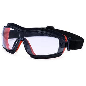 Schutzbrille Portwest Slim Safety, schwarz-rot,Vollsichtbrille
