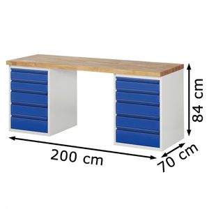 Produktbild für Werkbank Rau Basic 7513-3, blau