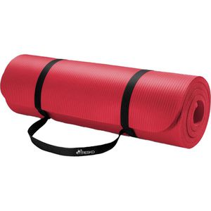 Yogamatte Tresko mit Tragegurt, rot, 1 cm stark