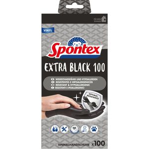 Produktbild für Einmalhandschuhe Spontex Extra Black, schwarz, 100 Stück