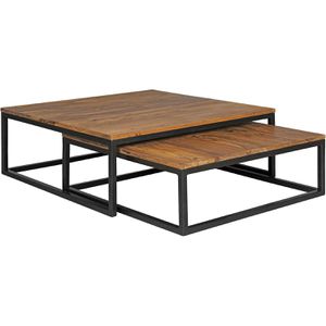 Couchtisch Wohnling WL5.054, aus Massivholz / Metall, sheesham