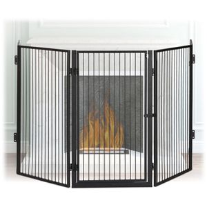 Kaminschutzgitter Relaxdays faltbar, mit Tür