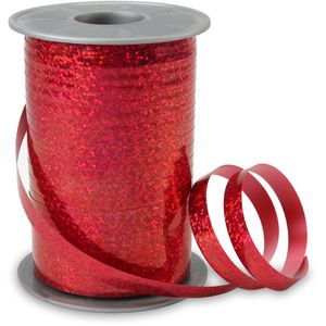 Produktbild für Geschenkband Präsent Holly Holographic, rot
