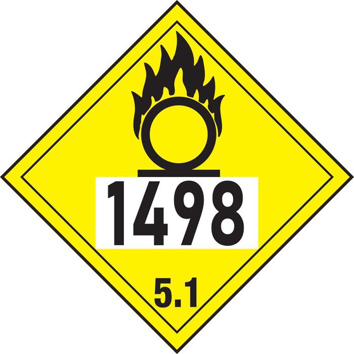 Boxlab Gefahrgutaufkleber Placard, Klasse 5.1, UN 1498, 250 x 250 mm – Böttcher  AG