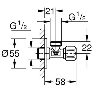 Produktbild für Eckventil GROHE 22032000, aus Messing