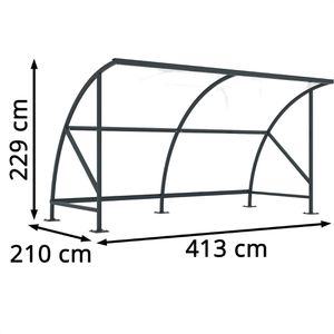 Produktbild für Fahrradunterstand WSM Bamberg B 1/04, anthrazit, aus Metall