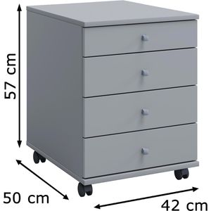 Produktbild für Rollcontainer VCM Lona Mini 914424, aus Holz, grau