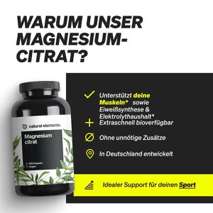 Produktbild für Magnesium natural-elements Citrat, 365 Kapseln