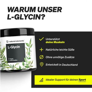 Produktbild für Glycin natural-elements Aminosäure L-Glycin, Getränkepulver