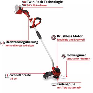 Produktbild für Rasentrimmer Einhell-Professional GP-CT 36/35 Li BL-Solo, Akku