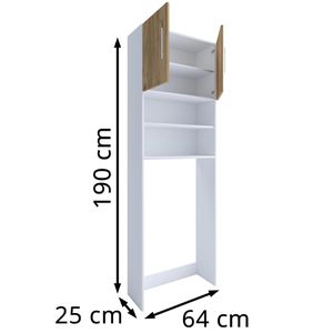 Produktbild für Waschmaschinenschrank VCM Jutas 919461, eiche / weiß