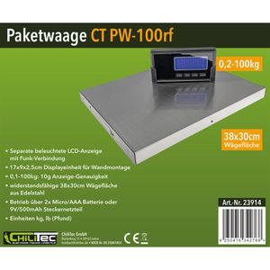 Produktbild für Digitalwaage ChiliTec CT PW-100rf, Funkverbindung