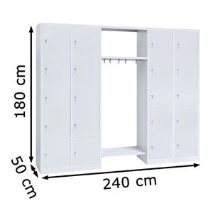 Produktbild für Schließfachschrank Lüllmann 525550, lichtgrau