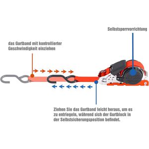 Produktbild für Spanngurt Petex 43197012, rot, mit S-Haken &amp; Ratsche