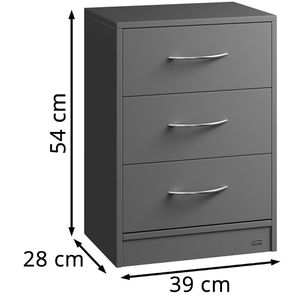 Produktbild für Nachttisch CASARIA Eloise, 109664, anthrazit, 2er Set