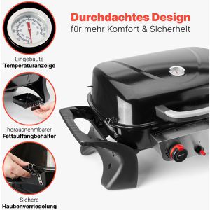 Produktbild für Gasgrill Proficook PC-GG 1261, schwarz, 2 Brenner