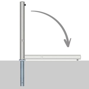 Produktbild für Absperrpfosten Schake 4072FUH, silber, aus Edelstahl