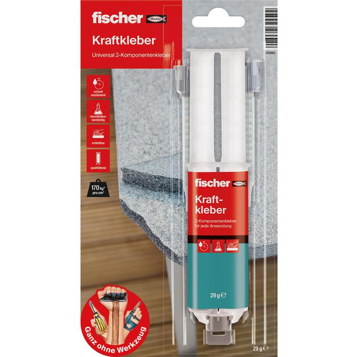 Fischer 2-Komponentenkleber Kraftkleber, 25ml, 2-K-Epoxidkleber,  Doppelkammerspritze mit Mischer – Böttcher AG