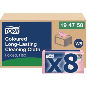 Produktbild für Einwegtücher Tork Long-Lasting, 194650, W8, rot