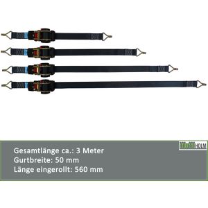 Produktbild für Spanngurt Trutzholm schwarz, mit Spitzhaken &amp; Ratsche