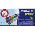 Pelikan 306696 Cancellino Inchiostro Super Pirat 850 a Doppia Punta,  Correttore a Penna Punta F + B, 6 Pezzi + 814737 Penna Stilografica Twist,  Cartuccia Blu Inclusa, Pennino M Acciaio, Blu Scuro