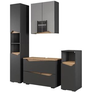 Badmöbel-Set Vicco Marelle, anthrazit, 4-teilig