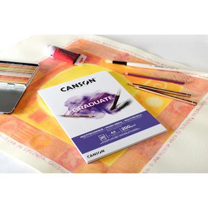 Produktbild für Aquarellpapier Canson Graduate Mix Media Block, A3