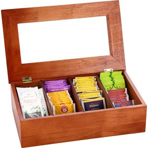 Teebox APS 11574, für Teebeutel, dunkelbraun, aus Holz
