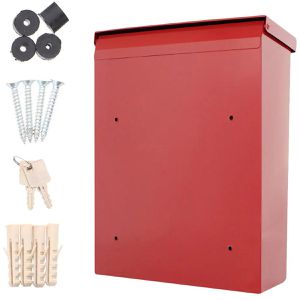 Produktbild für Briefkasten Rottner T04504, Brighton, rot, aus Stahl