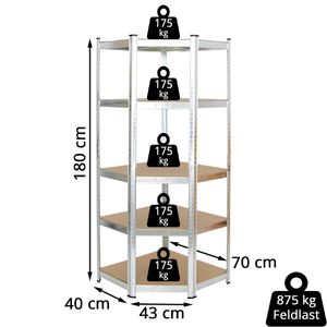 Produktbild für Schwerlastregal PROREGAL Ragnar, 5 Holzböden
