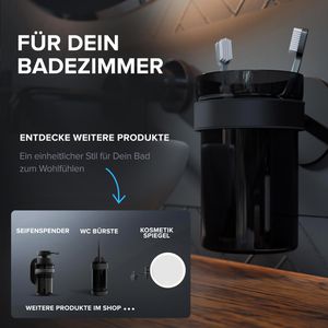 Produktbild für Zahnputzbecher ovimar Engeloya, aus schwarzem Glas