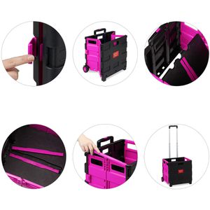 Produktbild für Einkaufstrolley Relaxdays schwarz / pink, klappbar