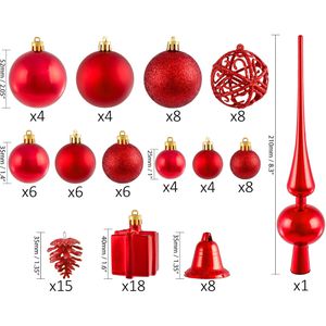 Produktbild für Weihnachtskugeln BRUBAKER 8000.02, rot